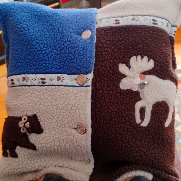 🌹 Sham CHAMBRAY QUILTED PILLOWCASE 21x27 AMAZING Pointed Details Navy & Red - Picture 10 of 16